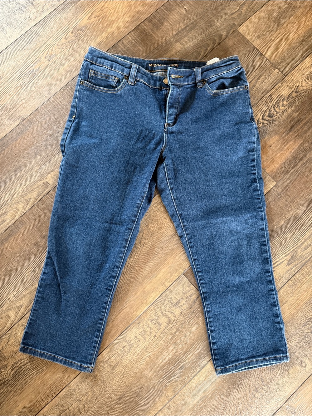 Michael Kors Women's Dark Blue Cropped Straight Jeans